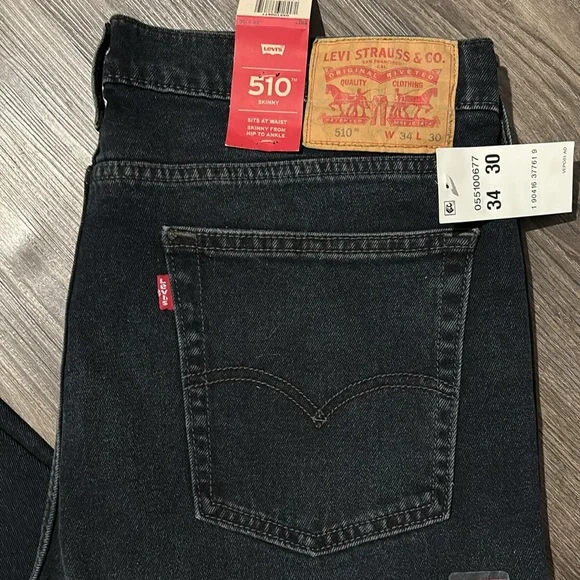 NWT Levi's 510 skinny jeans 34x30 - Picture 2 of 4